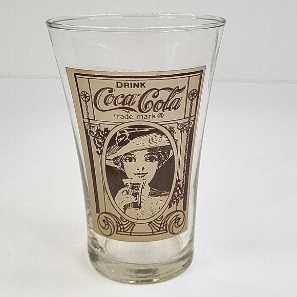 Vintage  Coke Coca Cola Flair Glass - Picture 3 of 17